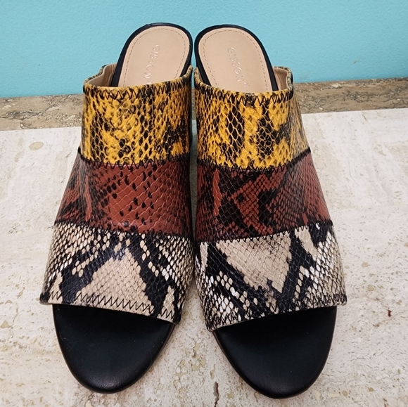 Gibson Latimer Boho Snake Print Tri-Color Leather Mule - Size 9.5 - Picture 2 of 7